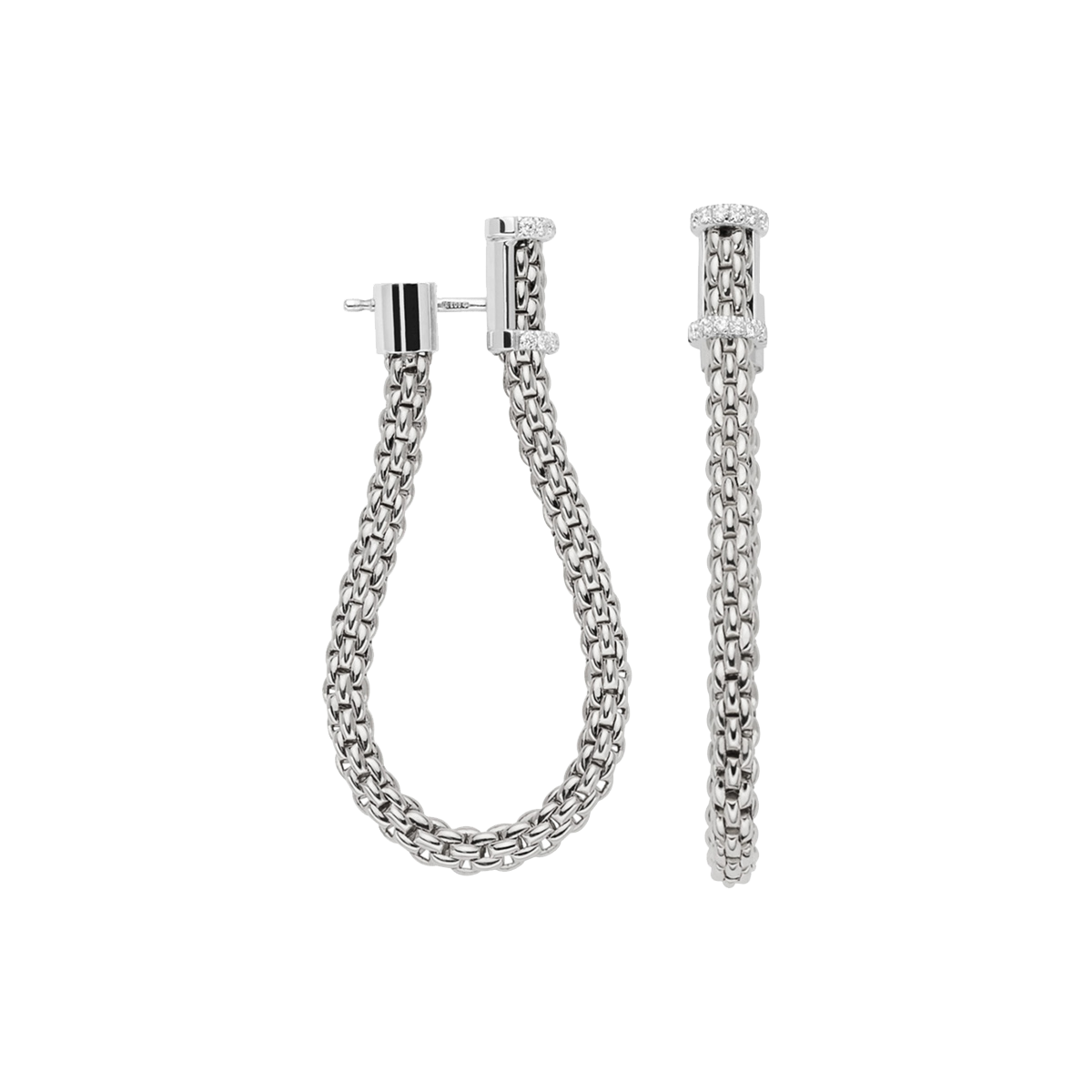 Fope Essentials Flex it 750 Weißgold Ohrringe mit Diamanten 04E08OX_BB