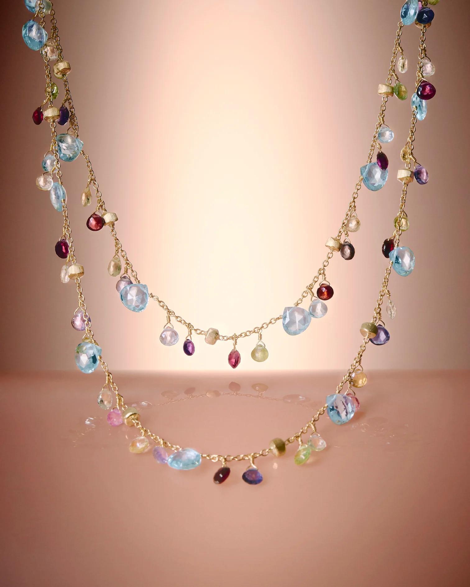 Paradise lange Halskette aus Gold mit bunten Edelsteinen CB2585_MIX01T_Y_02