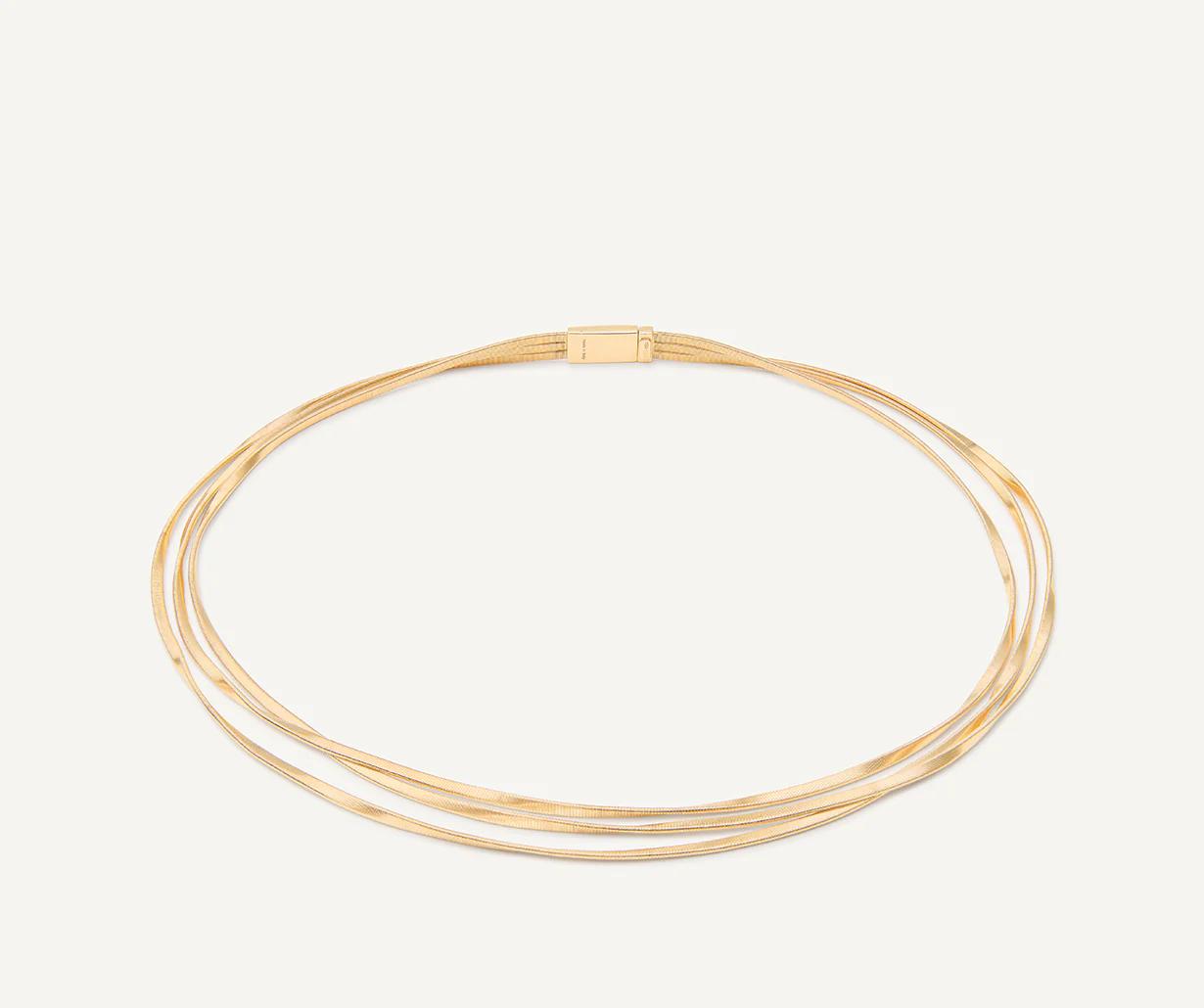 Marrakech Dreireihige Halskette aus Gelbgold CG848__Y_01