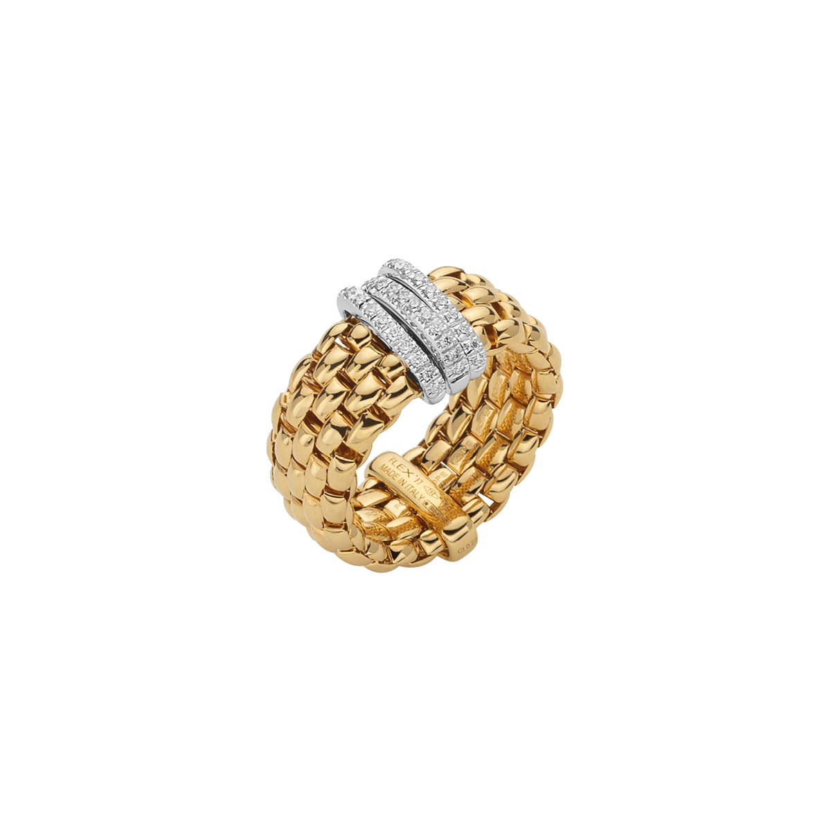 Fope Panorama Flex it Gelbgold Ring mit Pavébesatz AN587 PAVE bei Juwelier Hungeling