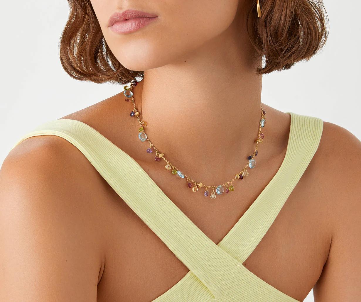Paradise Halskette aus Gold mit bunten Edelsteinen CB2584-E_MIX01T_Y_02