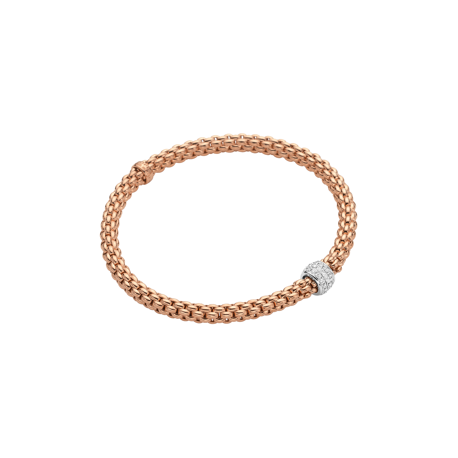 Fope Solo Flex it Roségold Armband mit Pavébesatz 634B PAVE bei Juwelier Hungeling