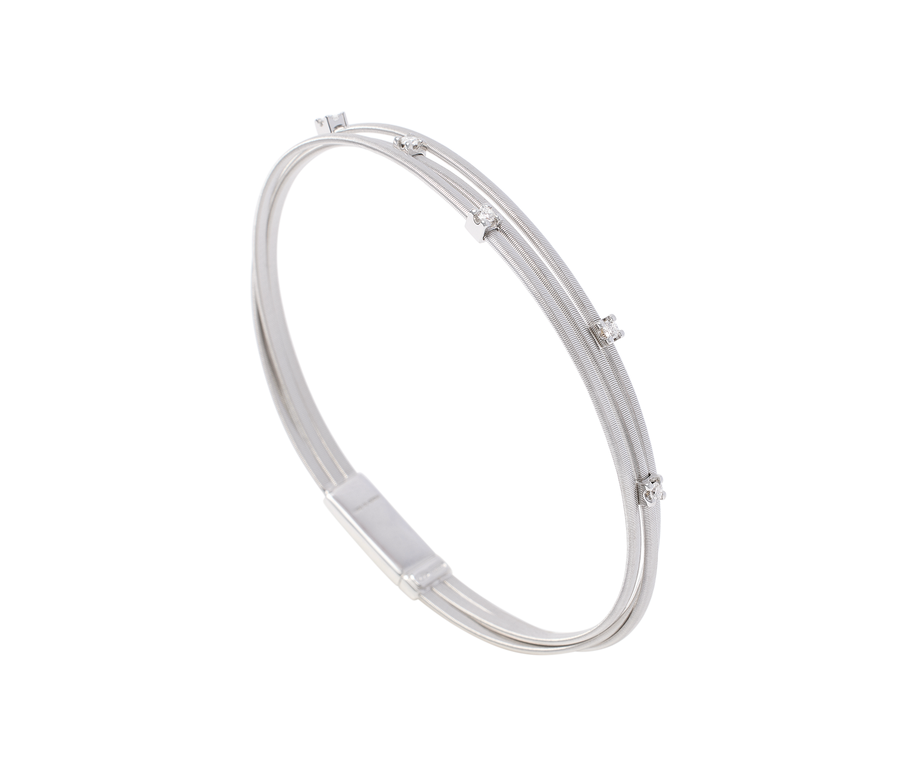 Marco Bicego Goa Mehrreihiger Armreif aus Weißgold mit Diamanten BG617_B_W_01 bei Juwelier Hungeling