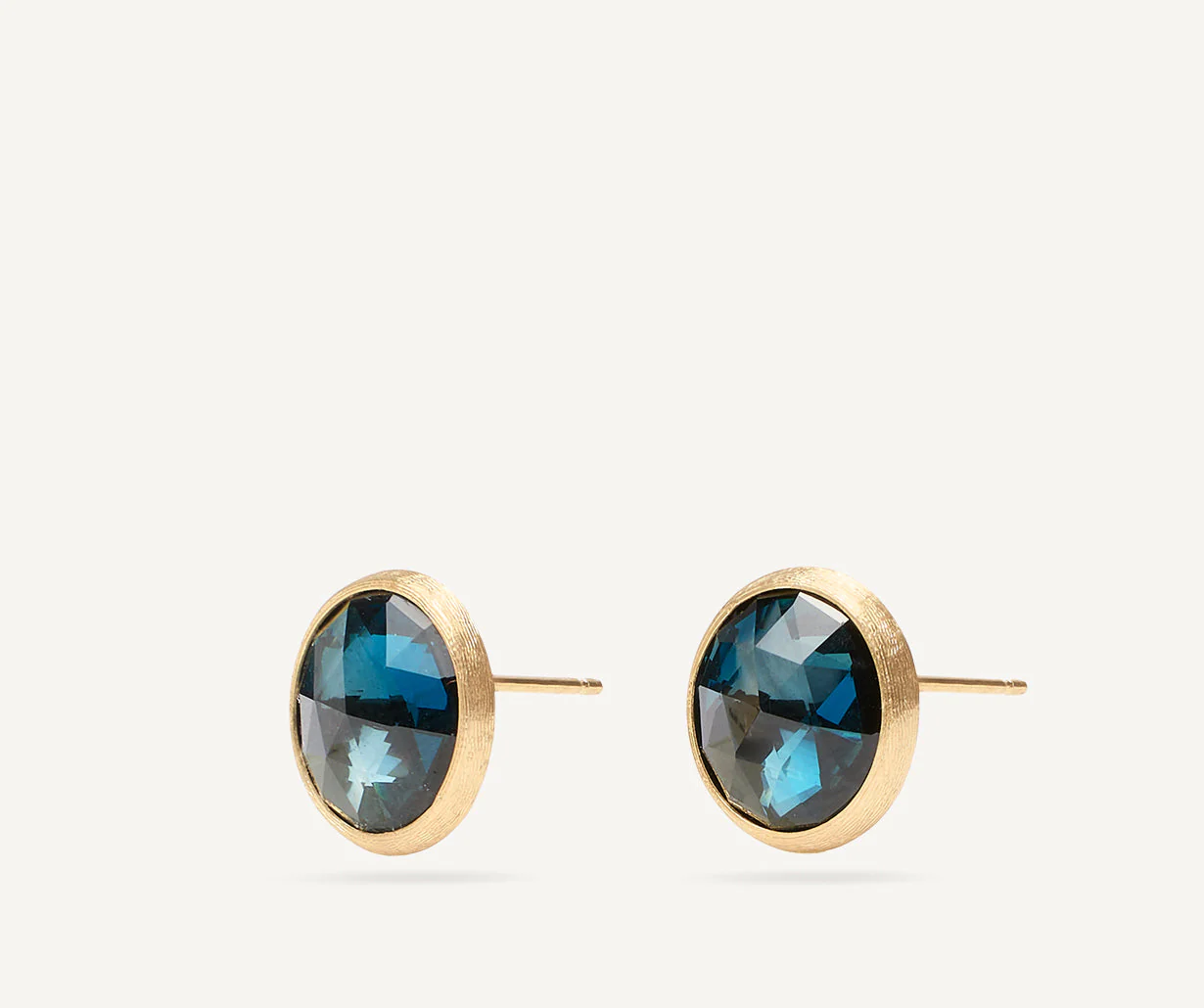 Jaipur Colour Ohrstecker aus Gold mit London-Blue-Topas, groß OB1739_TPL01_Y_02