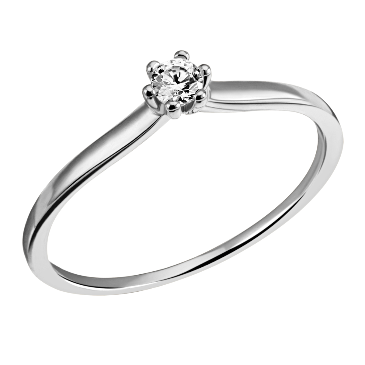 Solitaire Weißgold Ring mit Diamant 06090-52-0008