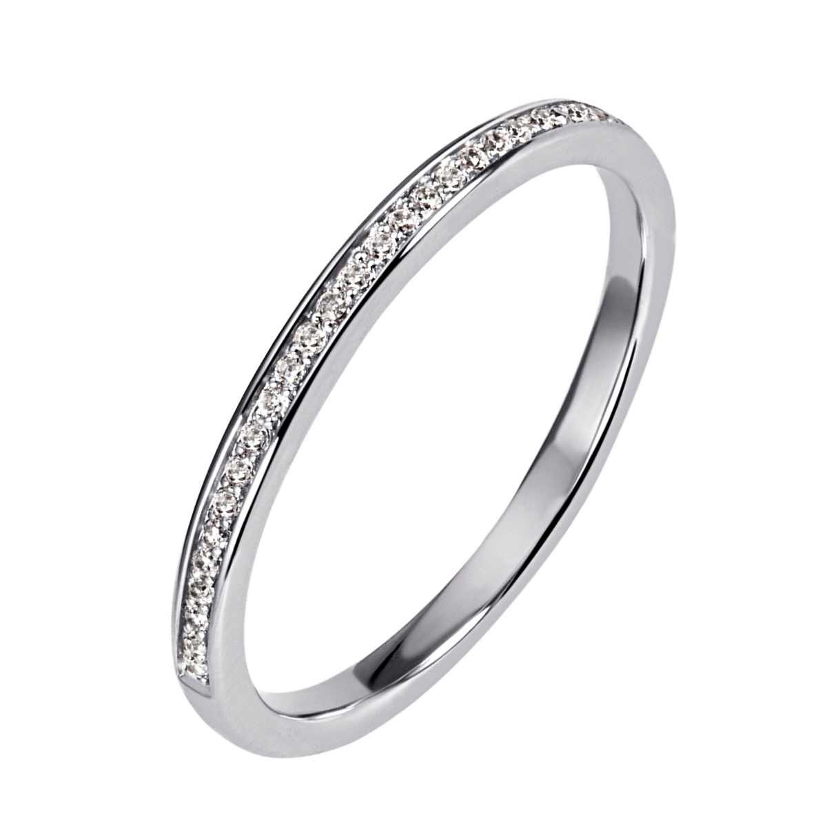 Memoire-Ring 585 Weißgold 29 Diamanten Brillantschliff  0,11ct