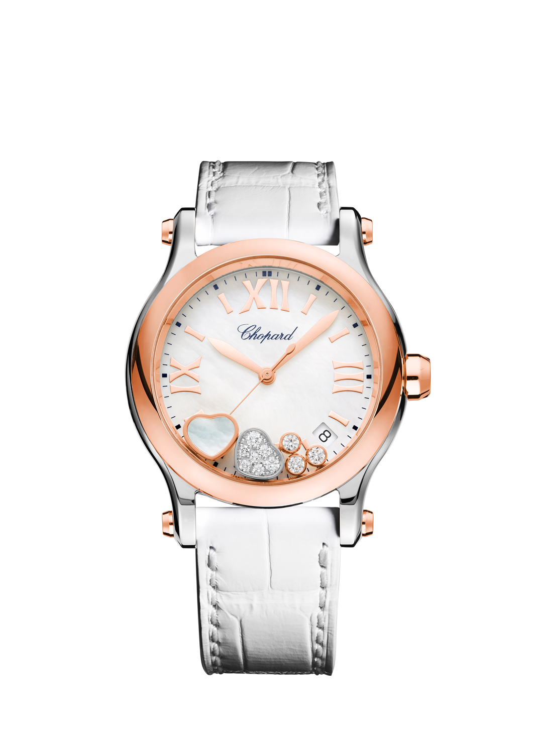 Chopard Happy Sport 36mm 278582-6009 mit weißem Armband bei Juwelier Hungeling