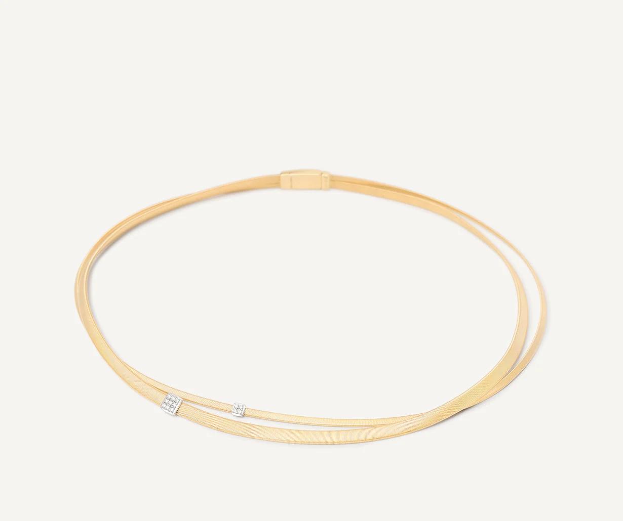 Masai Zweireihige Halskette aus Gold mit Diamanten CG732_B_YW_M5