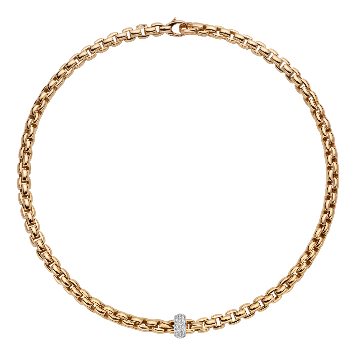Fope Eka Flex it Gelbgold Halskette 707C PAVE