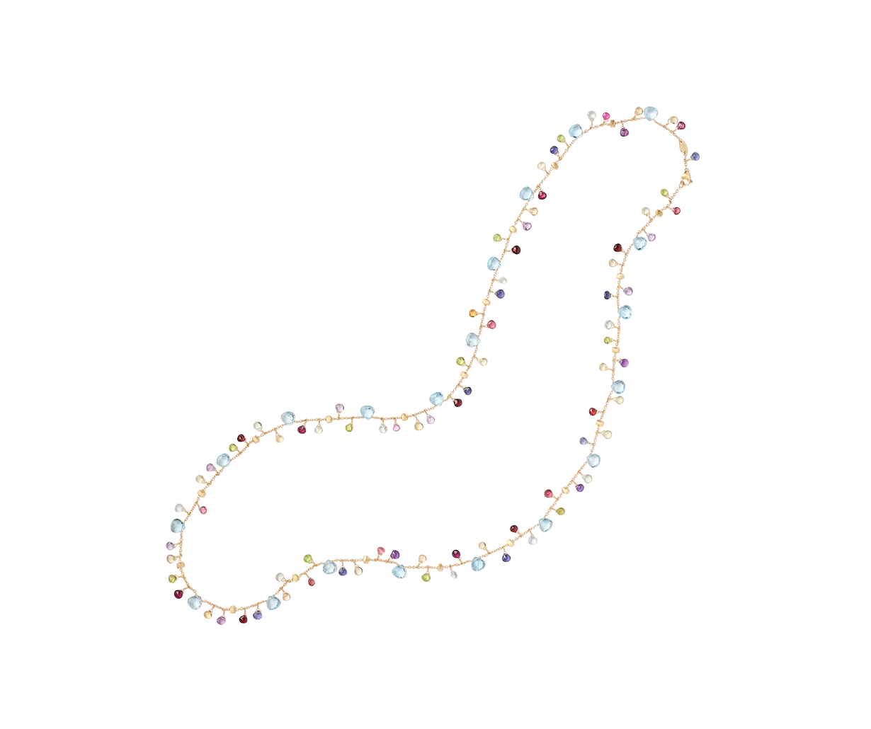 Marco Bicego Paradise lange Halskette aus Gold mit bunten Edelsteinen CB2585_MIX01T_Y_02 bei Juwelier Hungeling