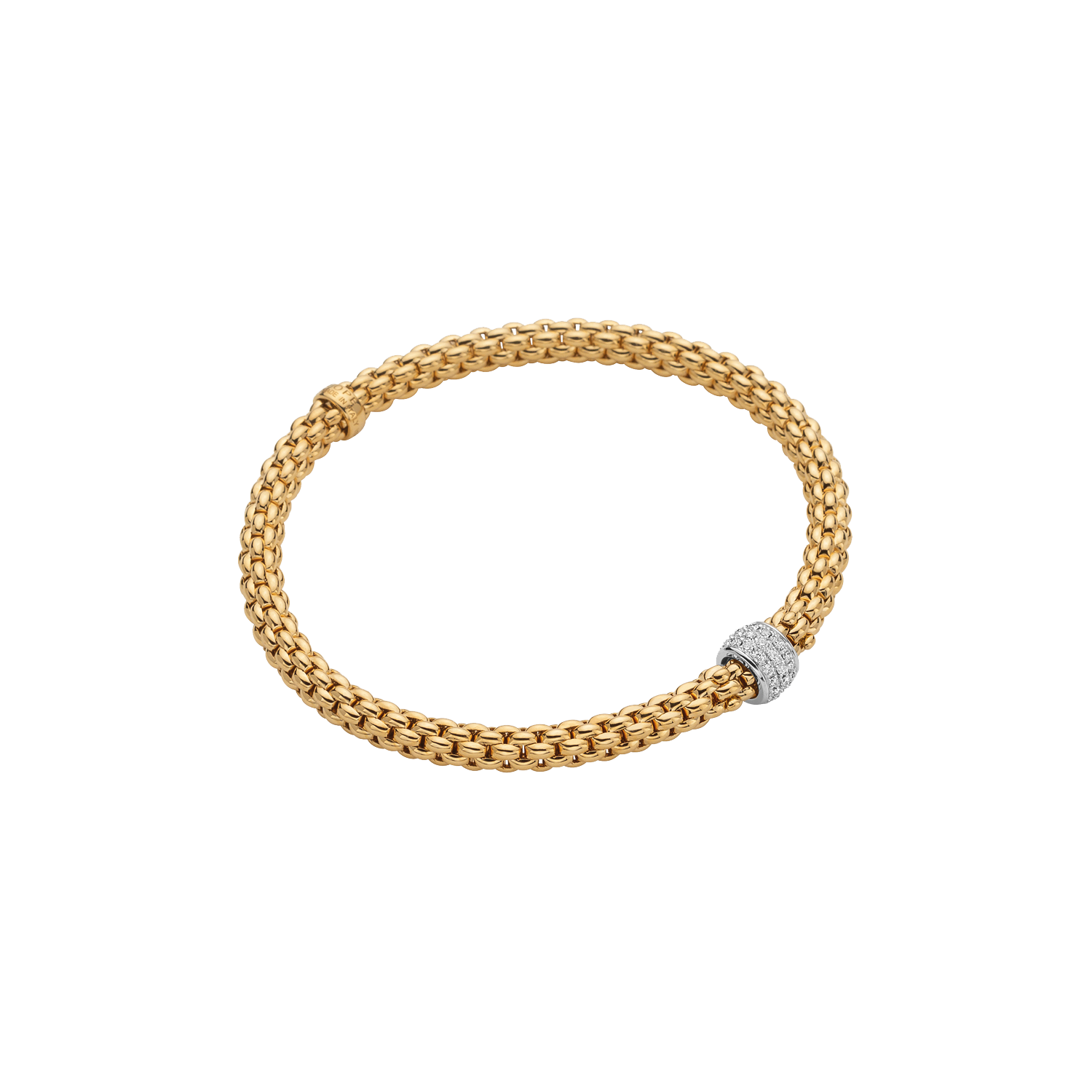 Fope Solo Flex it Gelbgold Armband mit Pavébesatz 63406BX_PB_Y_XBX