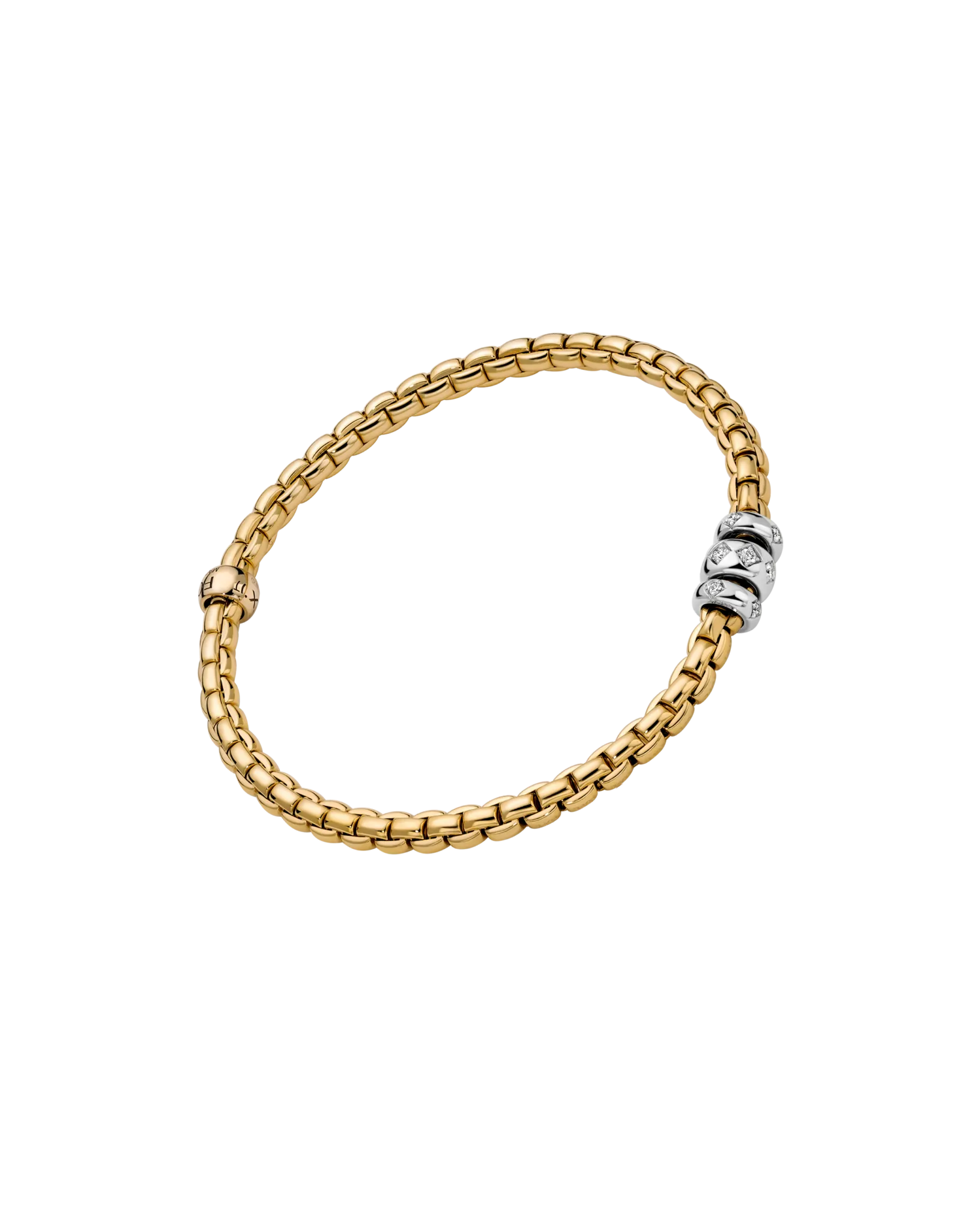 Fope Eka Flex it Gelbgold Armband mit Diamanten in Rautenfassung 73101B3_PB_G_BBB bei Juwelier Hungeling