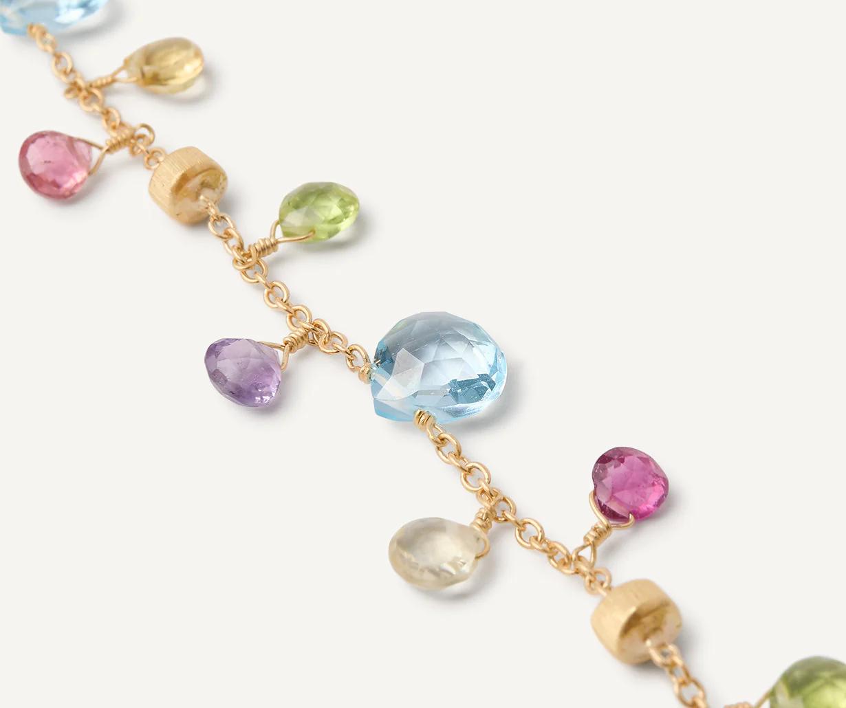 Paradise Einreihiges Armband aus Gold mit bunten Edelsteinen BB2584_MIX01T_Y_02