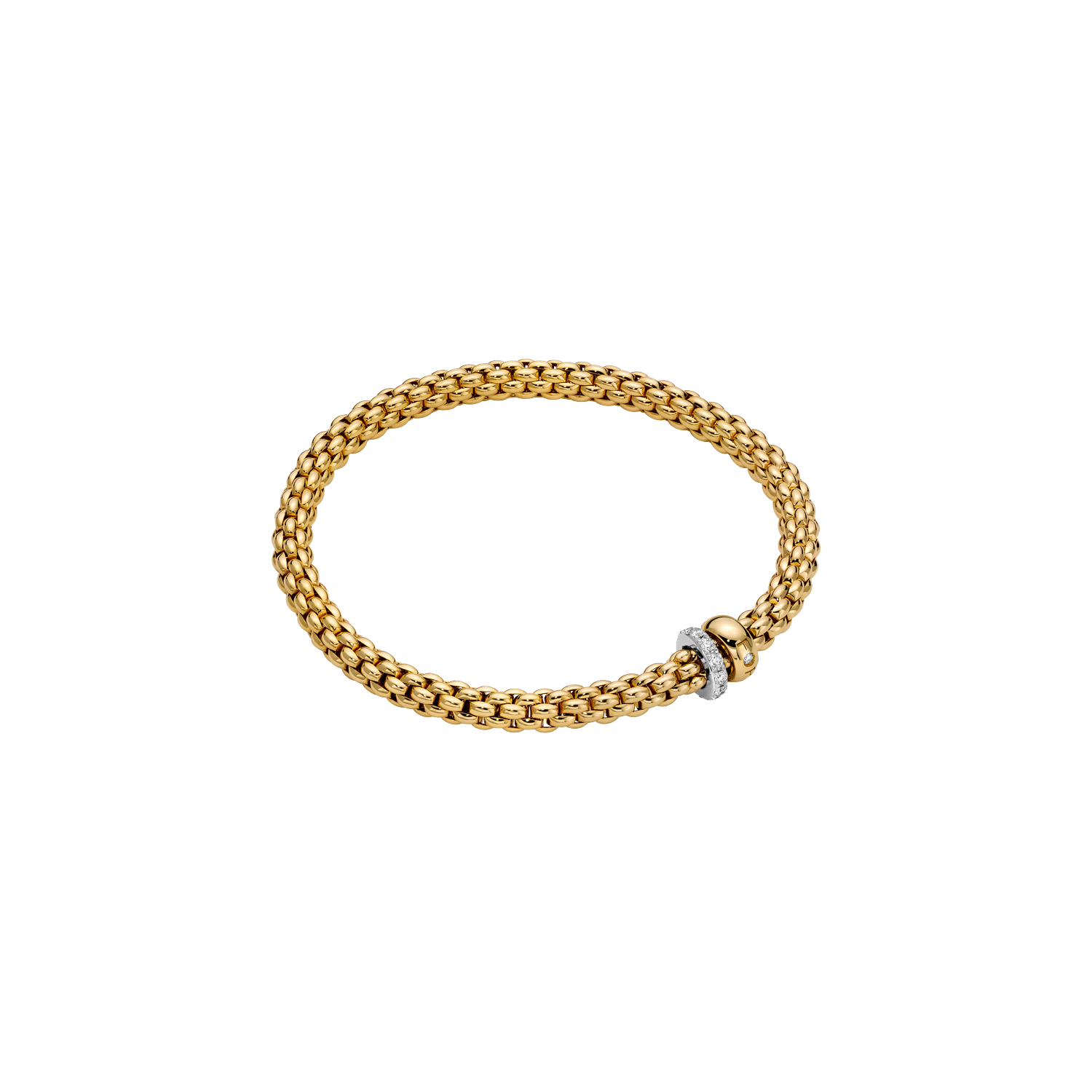 Fope Solo Flex it Gelbgold Armband mit Pavébesatz 62406BX_PB_G_BGX bei Juwelier Hungeling