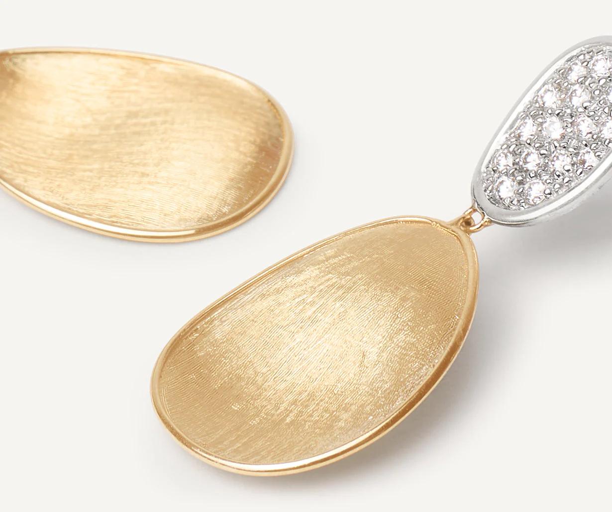 Lunaria Hängeohrring aus Gold mit Diamanten, klein OB1432_B_YW_Q6