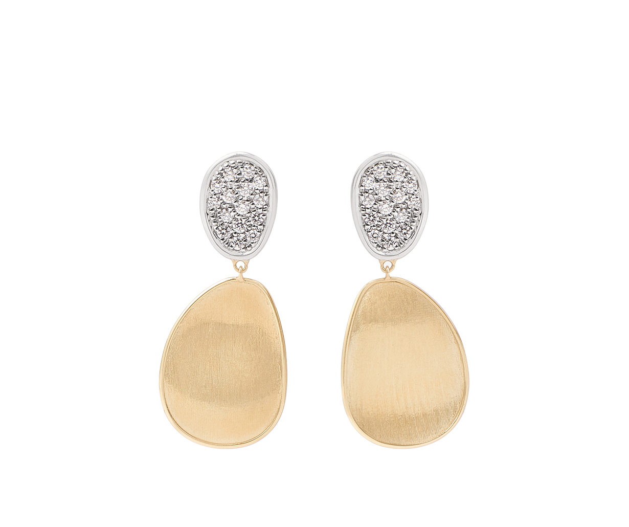 Marco Bicego Lunaria Hängeohrring aus Gold mit Diamanten, klein OB1432_B_YW_Q6 bei Juwelier Hungeling