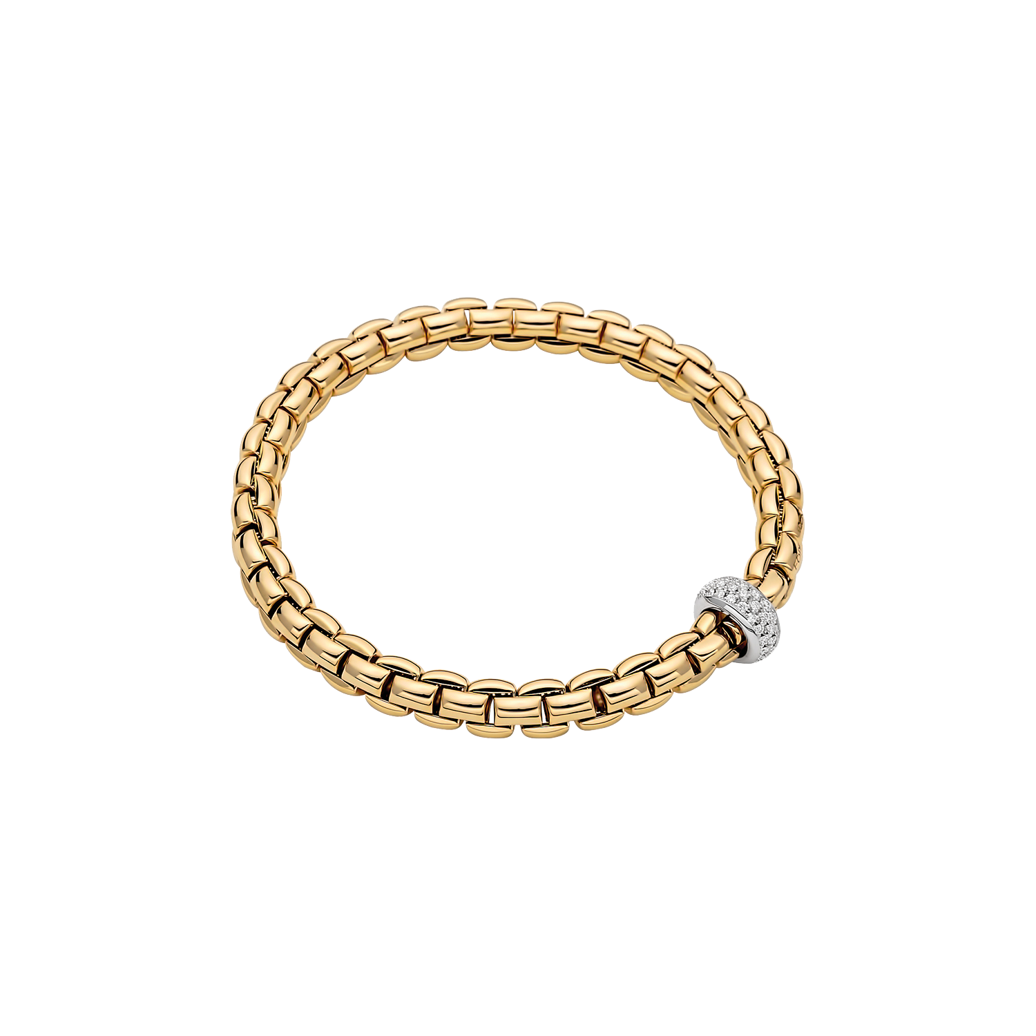 Fope Eka Flex it Gelbgold Armband 707B PAVE