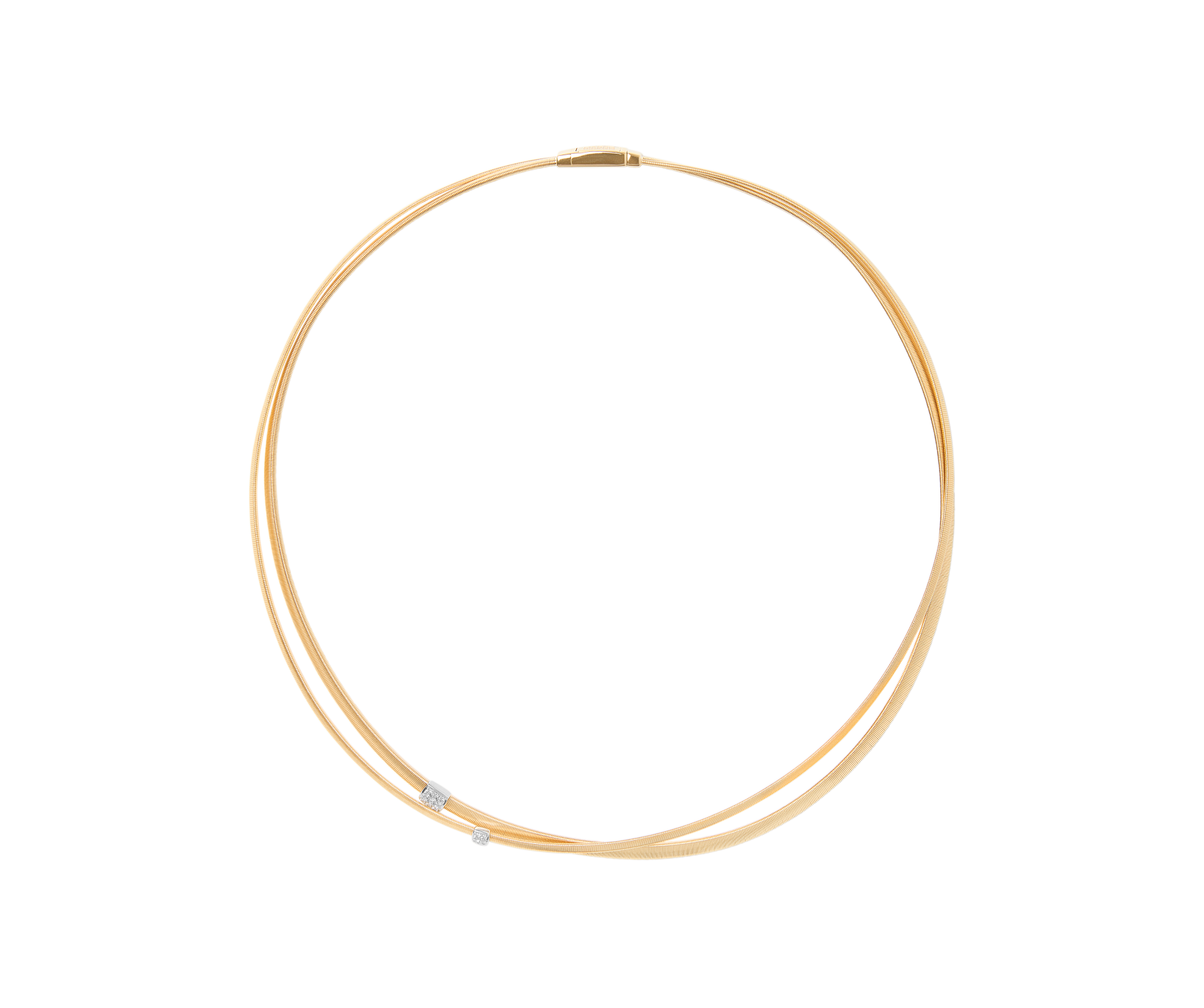 Marco Bicego Masai Zweireihige Halskette aus Gold mit Diamanten CG732_B_YW_M5 bei Juwelier Hungeling