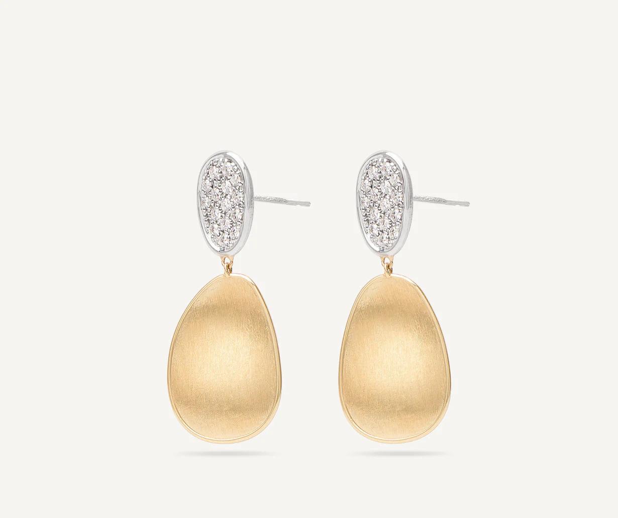 Lunaria Hängeohrring aus Gold mit Diamanten, klein OB1432_B_YW_Q6