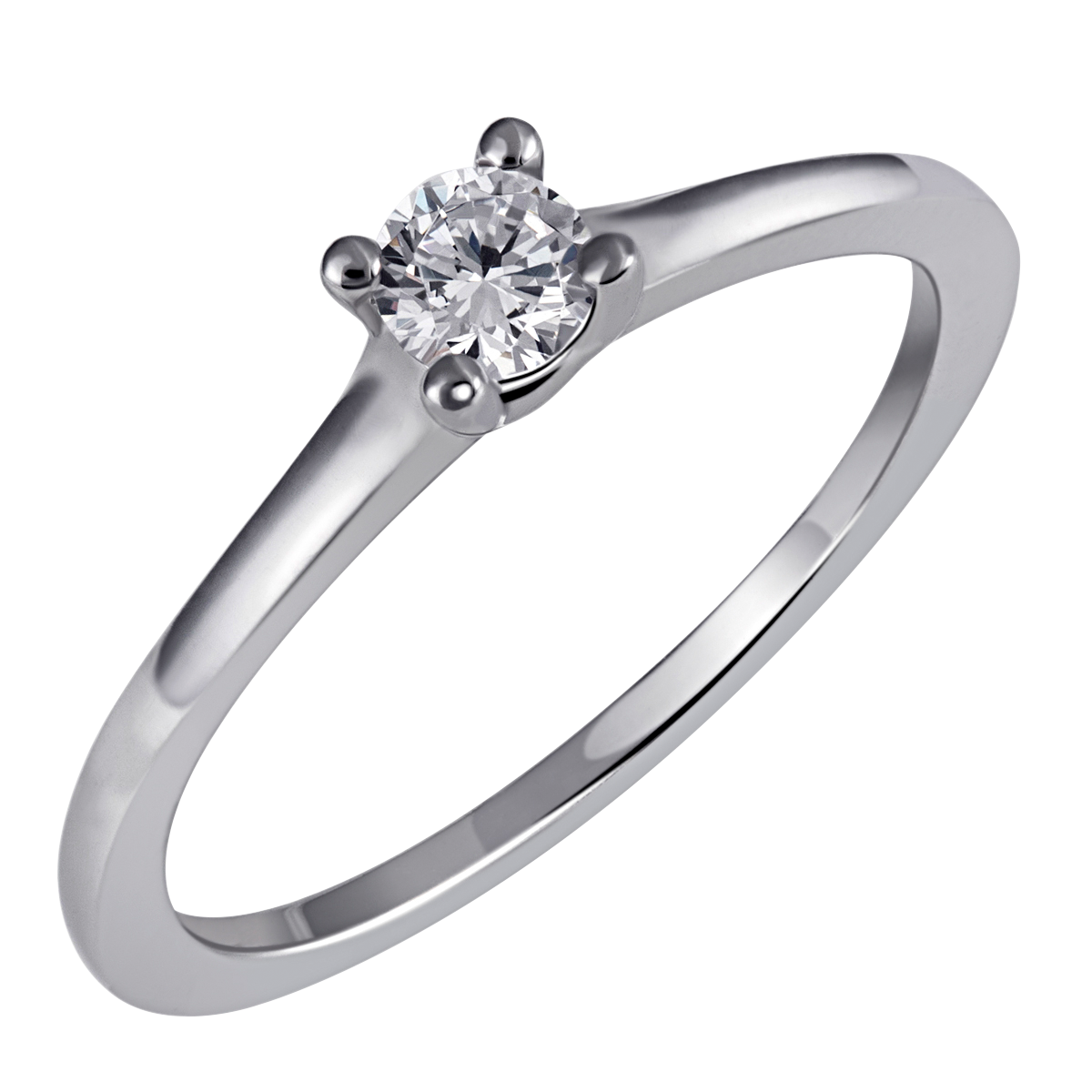 Solitaire Diamant Ring 585 Weissgold 1 Brill 0,20ct.