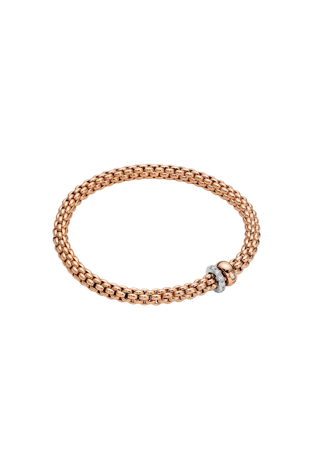 Fope Solo Flex it Roségold Armband mit Pavébesatz 62406BX_PB_R_BRX bei Juwelier Hungeling