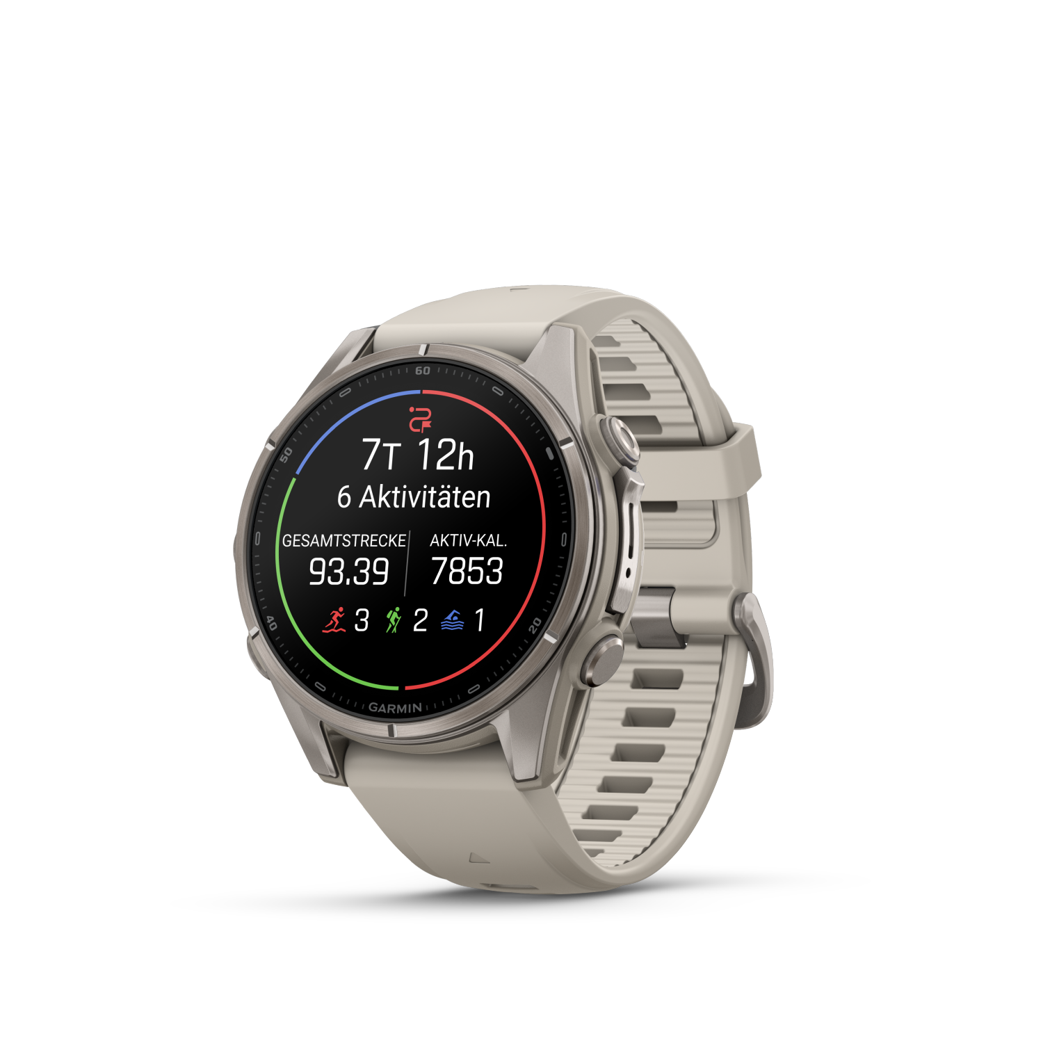Garmin fēnix 9  - 43 mm Nebelgrau Titan 010-04761-01