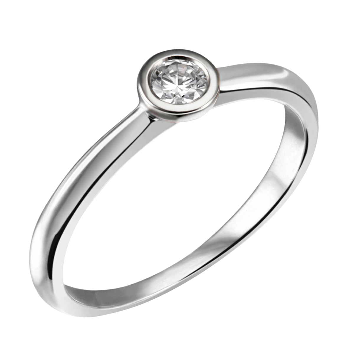 Solitaire Ring Weißgold mit Diamant 06489-52-0008