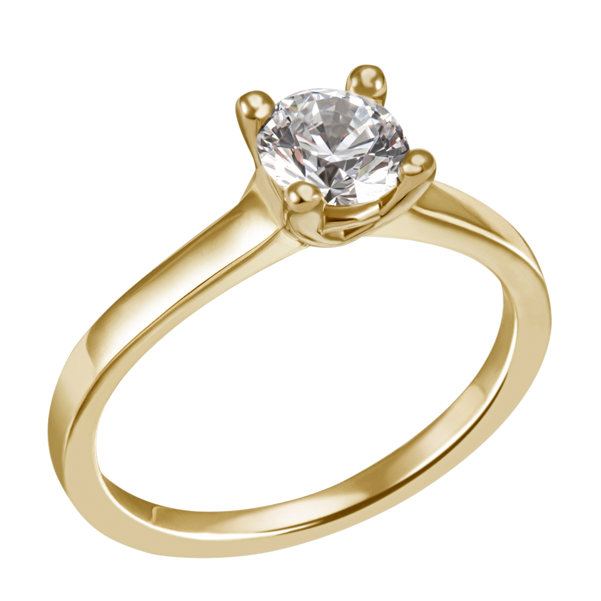 Solitaire Diamant Ring 585 Gelbgold 1 Brill 0,40ct.