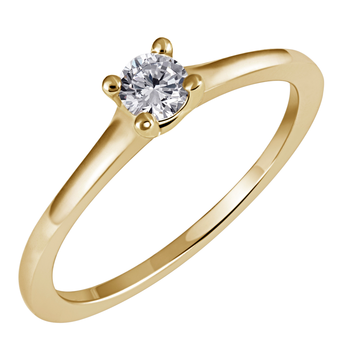 Solitaire Diamant Ring 585 Gelbgold 1 Brill 0,20ct.