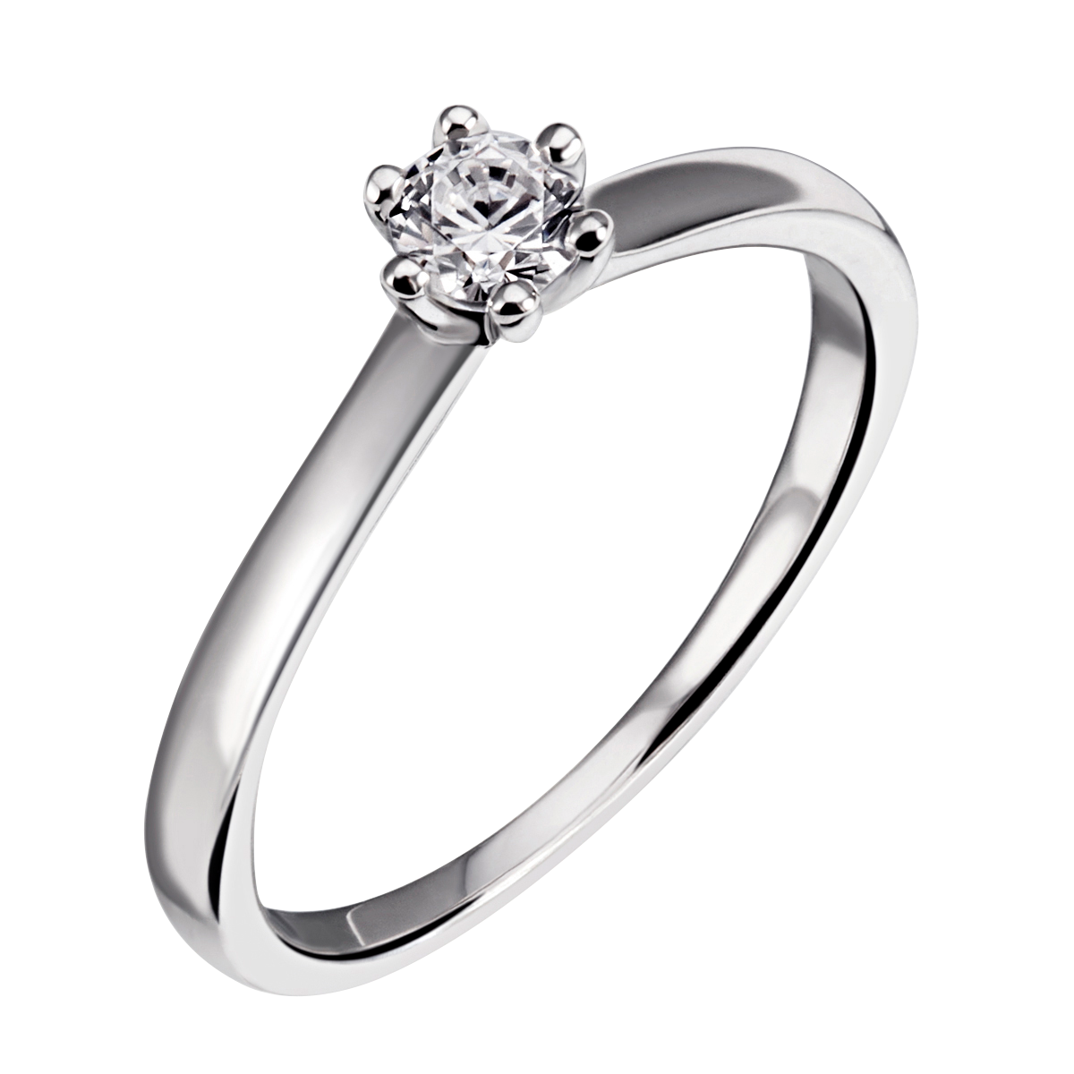 Solitaire Weißgold Ring mit Diamant 06093-52-0008