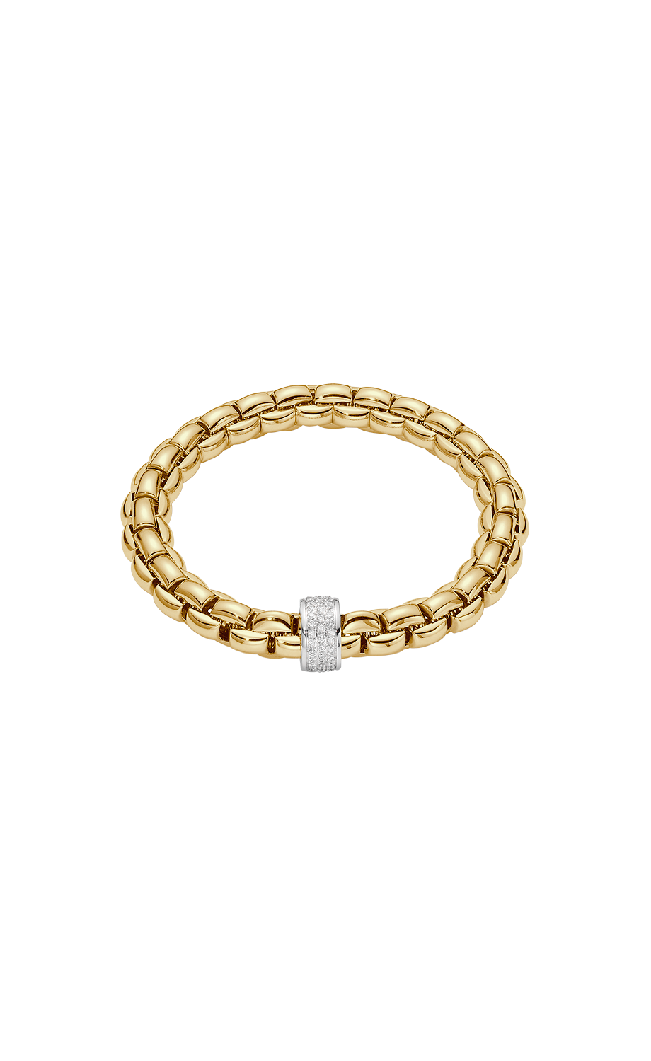 Fope Eka Flex'it Gelbgold Armband 604B-PAVE bei Juwelier Hungeling