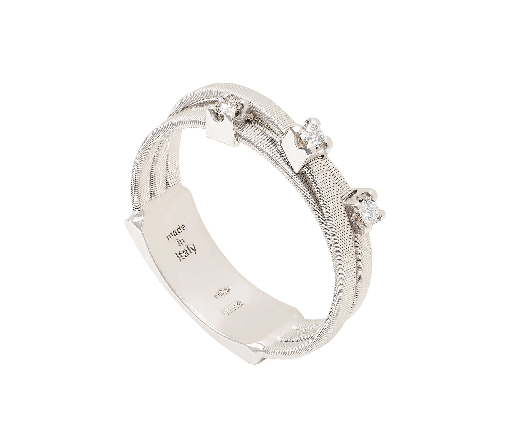 Goa dreireihiger Ring aus Weißgold mit Diamanten AG269_B_W_01 bei Juwelier Hungeling