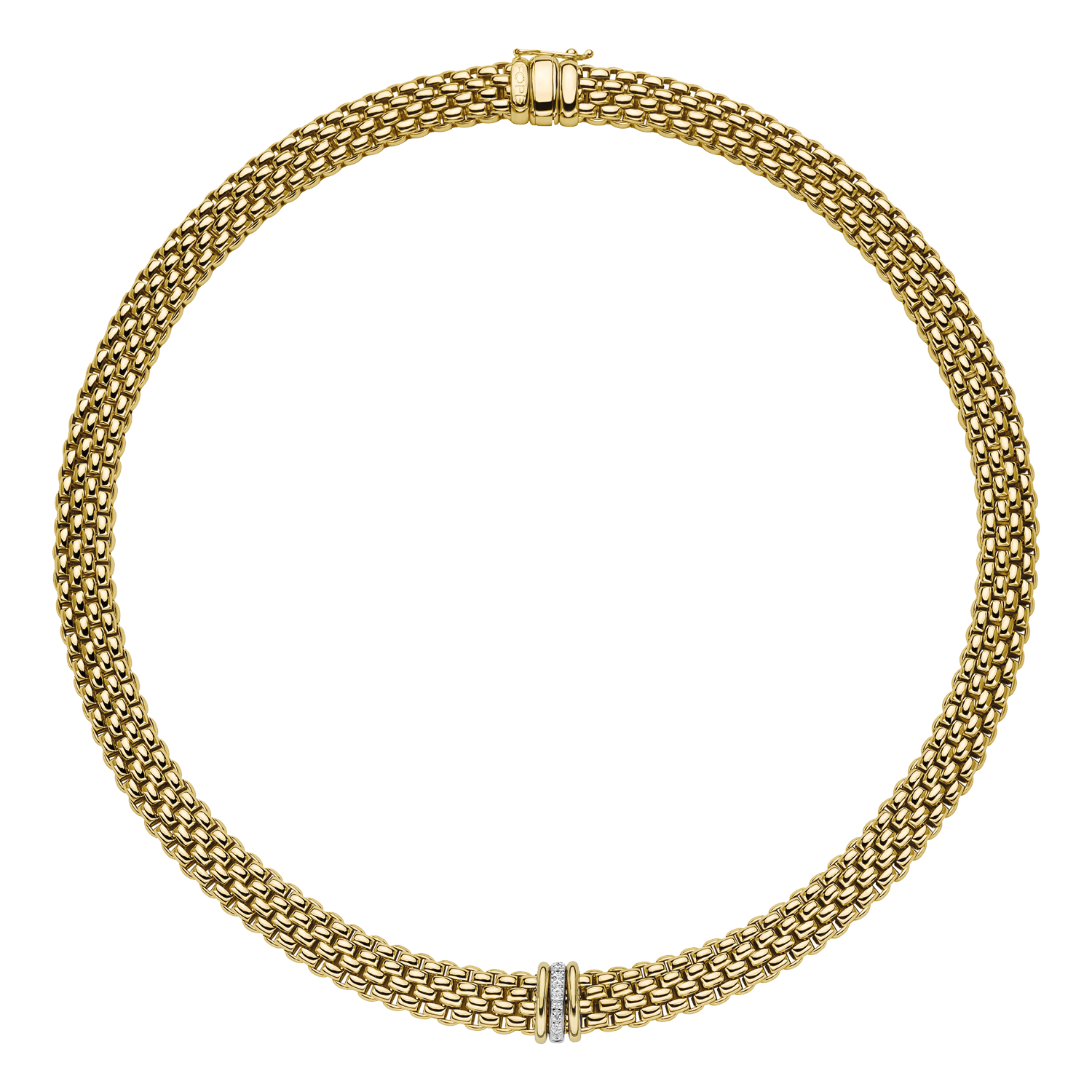 Fope Panorama Gelbgold Collier mit Diamanten 587C BBR bei Juwelier Hungeling