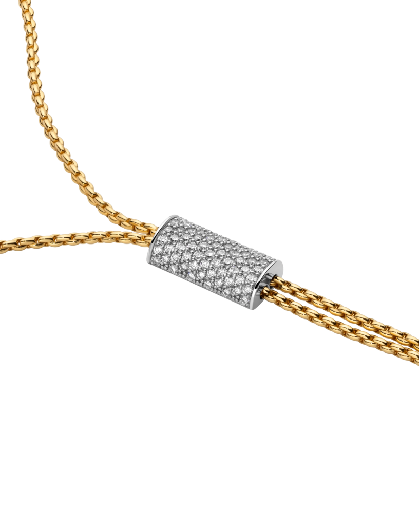 Fope Aria Gelbgold Slider Halskette mit Diamant-Pavé 89503CX_BB_B_BBX_090