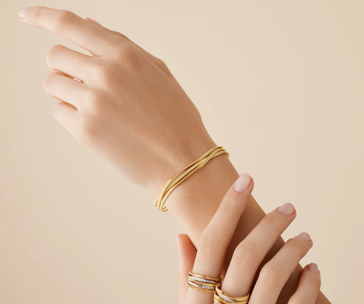 Marrakech Dreireihiges Armband aus Gelbgold BG848__Y_01
