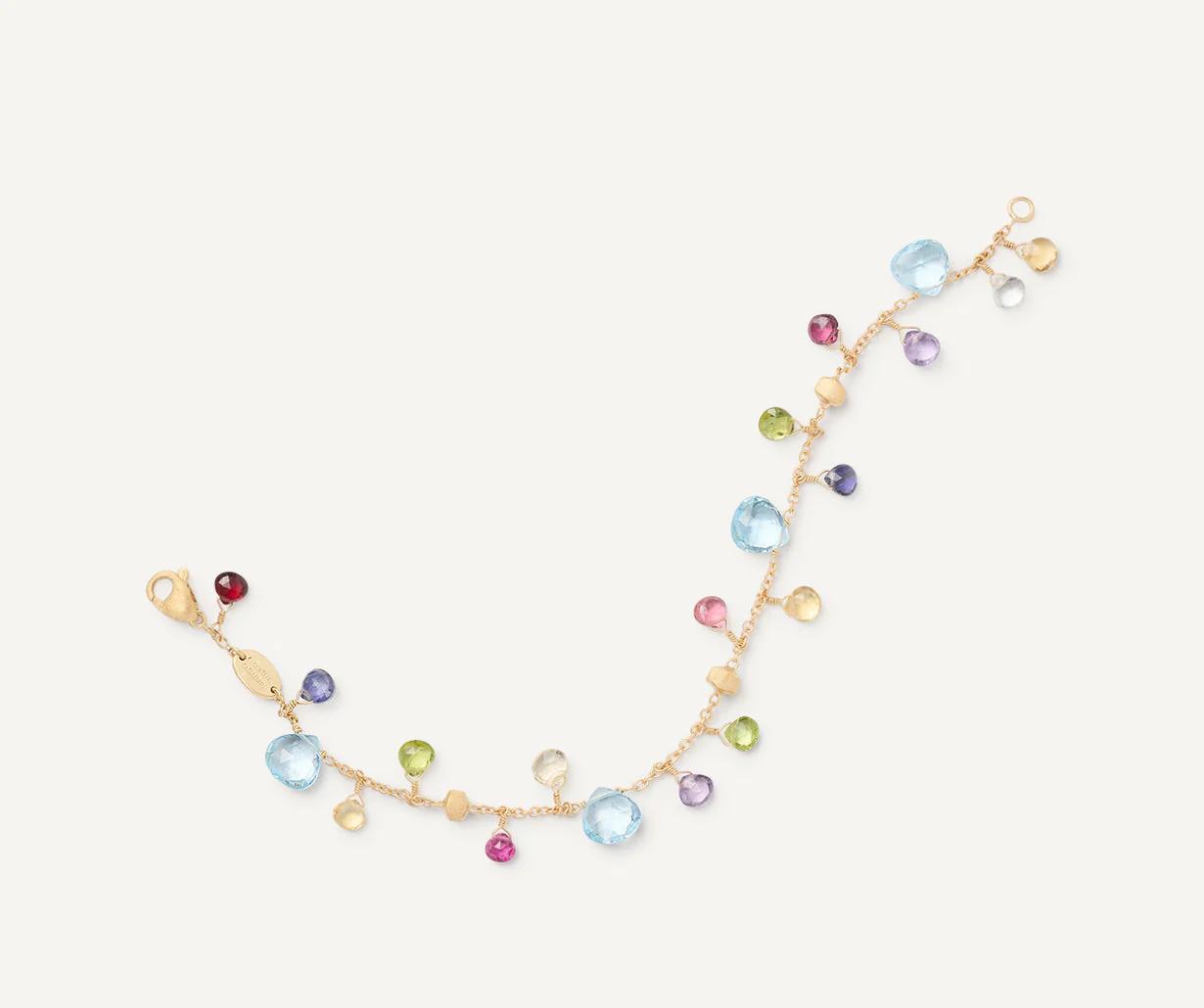 Paradise Einreihiges Armband aus Gold mit bunten Edelsteinen BB2584_MIX01T_Y_02