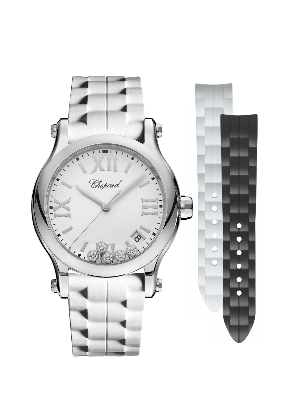 Chopard Happy Sport 36mm 278582-3001 mit zwei Armbändern bei Juwelier Hungeling