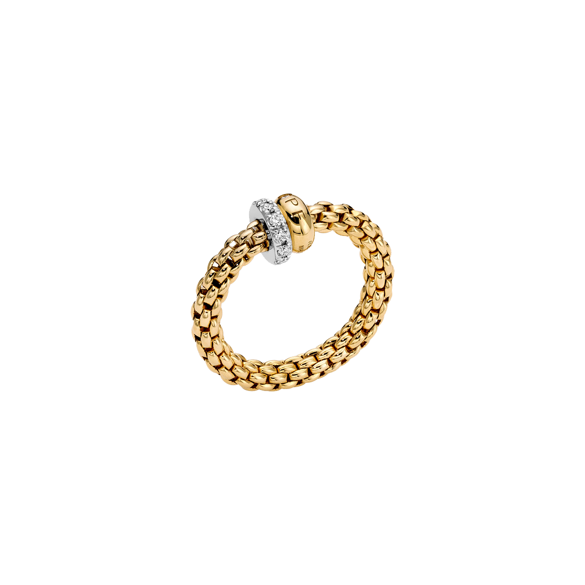 Fope Solo Flex it Gelbgold Ring mit Pavébesatz 62408AX_PB_G_BGX bei Juwelier Hungeling