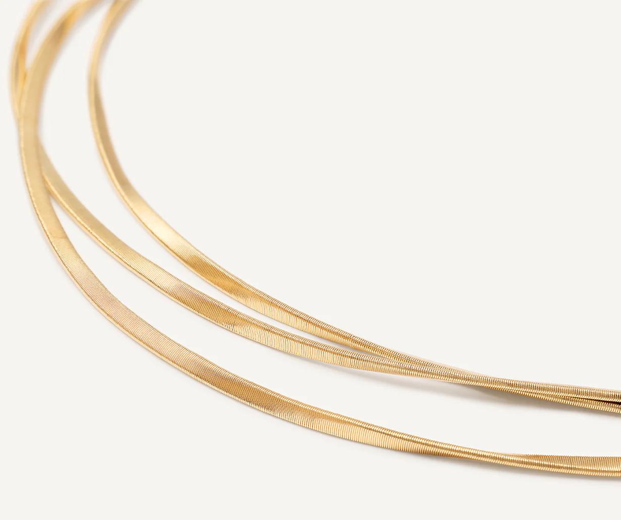 Marrakech Dreireihige Halskette aus Gelbgold CG848__Y_01