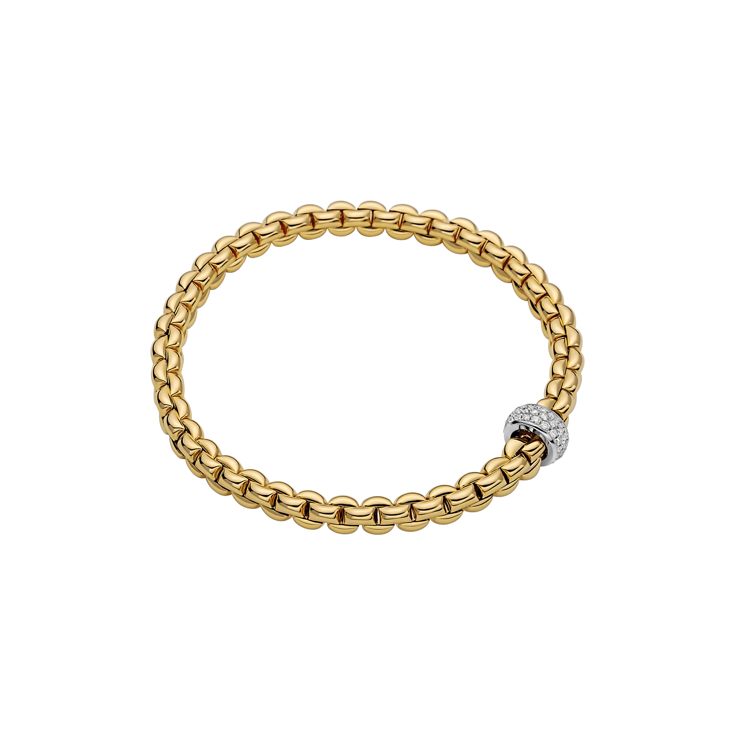 Fope Olly Flex'it Gelbgold Armband mit Diamanten 721B PAVE bei Juwelier Hungeling